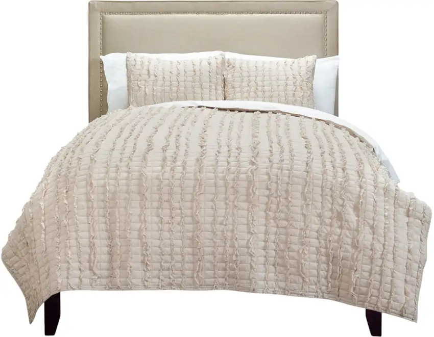 Light Blush King 100% Cotton 300 Thread Count Machine Washable Down Alternative Comforter Photo 2