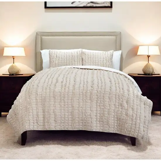 Light Blush King 100% Cotton 300 Thread Count Machine Washable Down Alternative Comforter Photo 1
