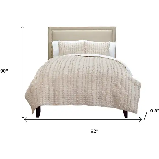 Light Blush Queen 100% Cotton 300 Thread Count Machine Washable Down Alternative Comforter Photo 5