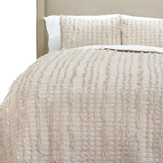 Light Blush Queen 100% Cotton 300 Thread Count Machine Washable Down Alternative Comforter Photo 3