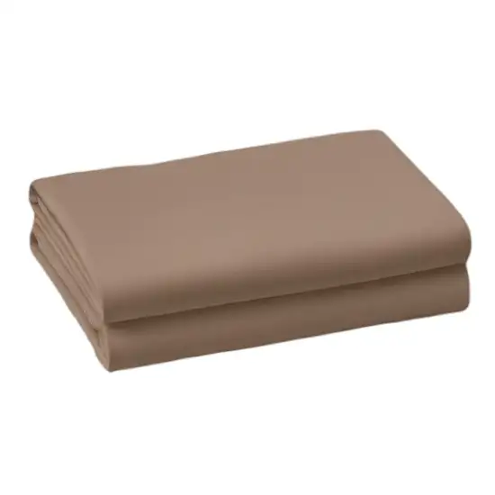 Set of Two Light Brown Cotton Queen Pillowcases Photo 2