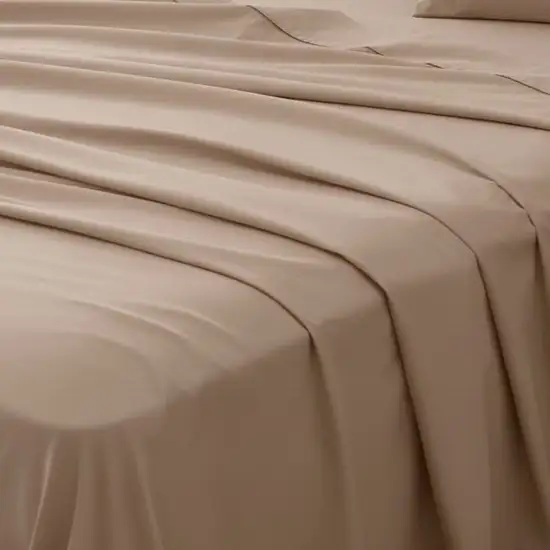 Set of Two Light Brown Cotton Queen Pillowcases Photo 5