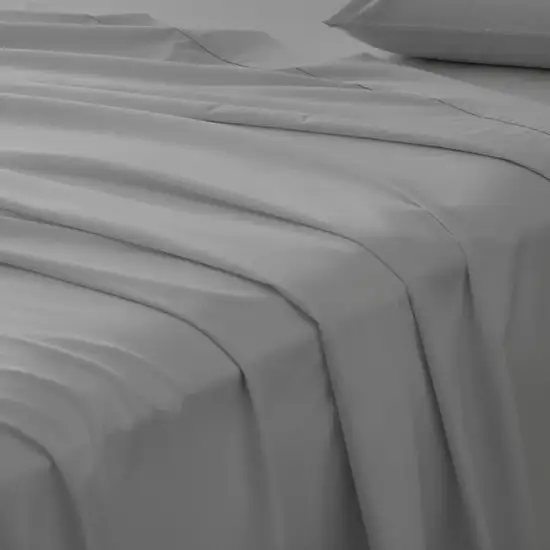 Set of Two Light Gray Cotton King Pillowcases Photo 5