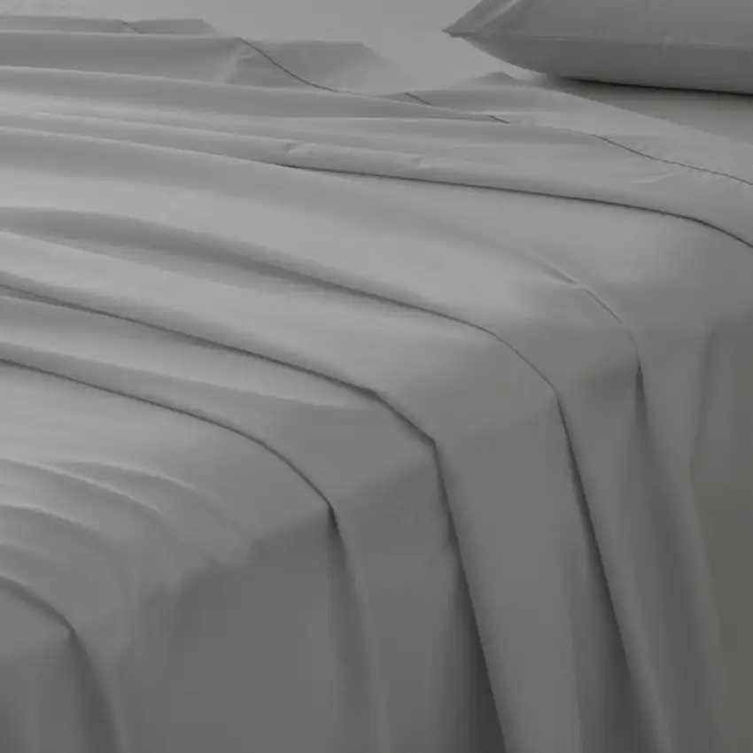 Set of Two Light Gray Cotton King Pillowcases Photo 5
