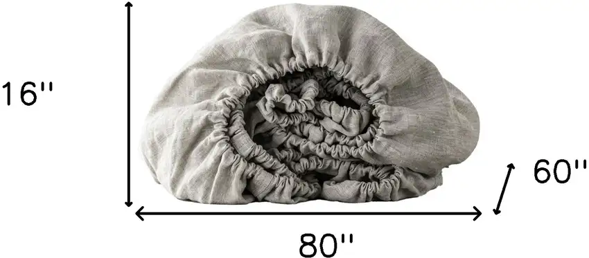 Light Gray Linen  Fitted sheet Photo 6