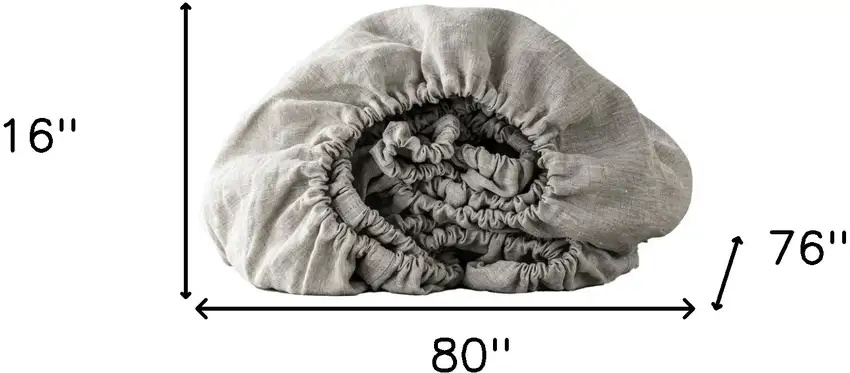 Light Gray Linen  Fitted sheet Photo 6