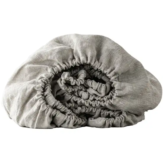 Light Gray Linen Full Double Fitted sheet Photo 1
