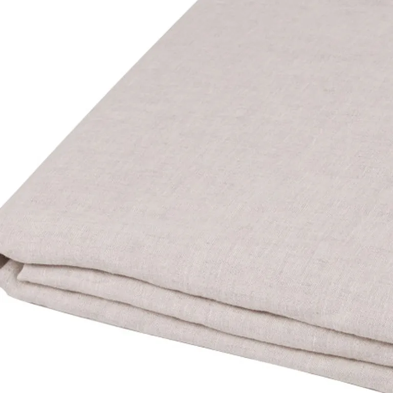 Light Gray Linen Full Double Flat Sheet Photo 4