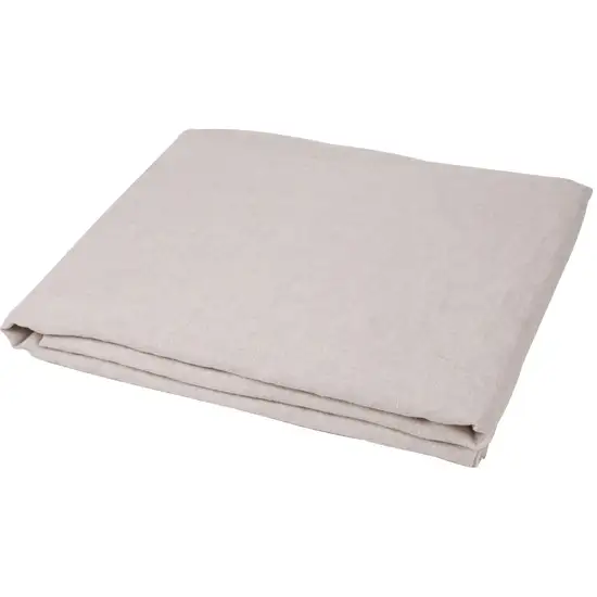 Light Gray Linen Full Double Flat Sheet Photo 1