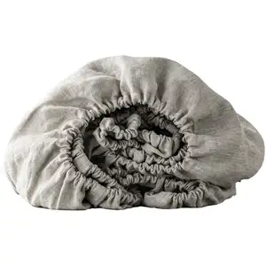 Photo of Light Gray Linen Twin Fitted Sheet