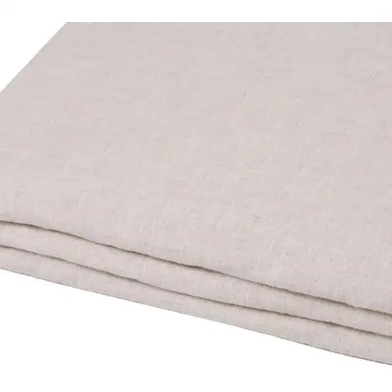 Light Gray Linen Twin Flat Sheet Photo 4