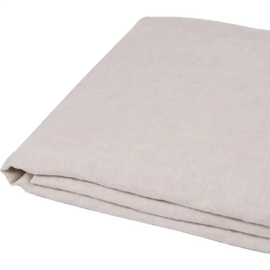 Light Gray Linen Twin Flat Sheet Photo 3