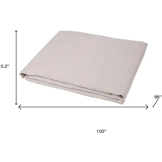 Light Gray Linen Twin Flat Sheet Photo 6