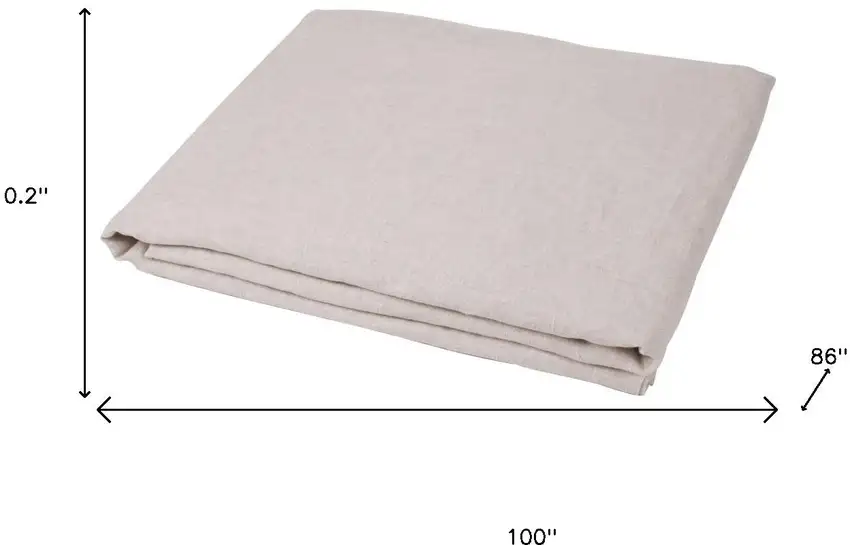 Light Gray Linen Twin Flat Sheet Photo 6