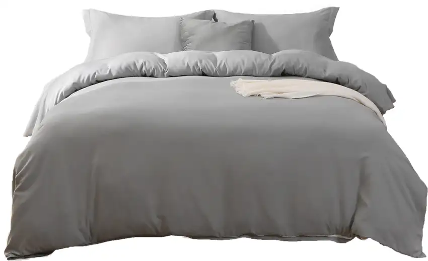 Light Gray  Microfiber 1400 Thread Count Machine Washable Duvet Cover Set Photo 1