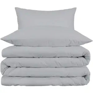 Photo of Light Gray Queen Cotton Blend Washable Duvet Cover Set