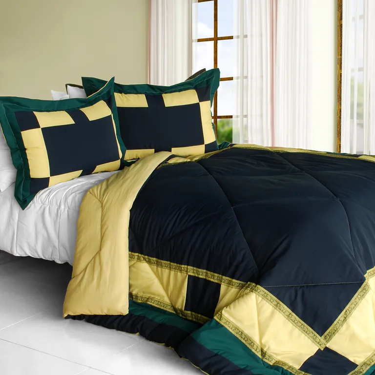 Light Impression - Quilted Patchwork Down Alternative Comforter Set (Full/Queen Size) Photo 1
