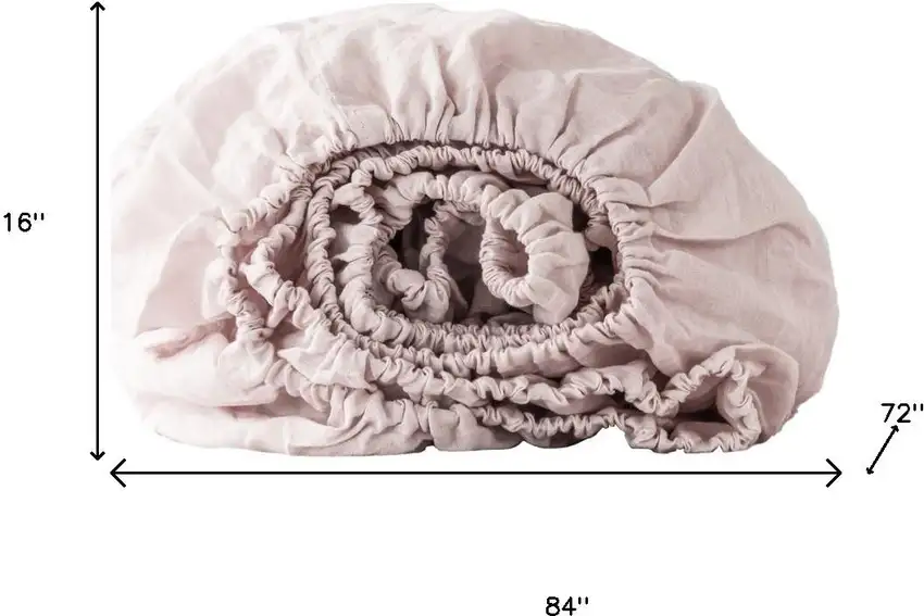 Light Pink Linen California King Fitted Sheet Photo 6