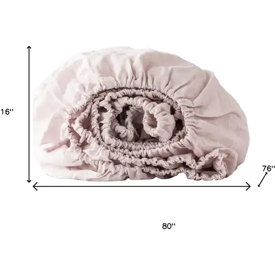 Light Pink Linen King Fitted Sheet Photo 6