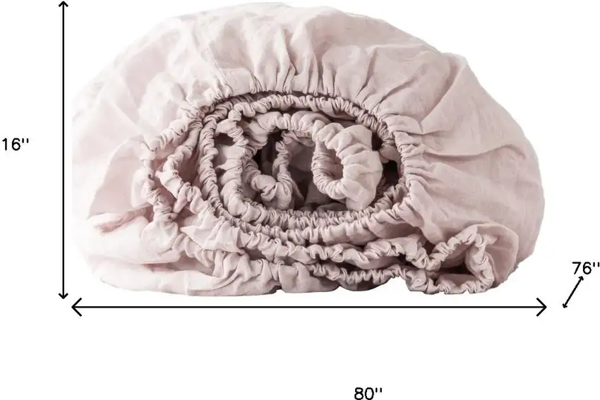 Light Pink Linen King Fitted Sheet Photo 6