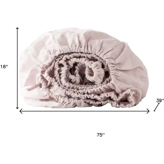 Light Pink Linen Twin Fitted Sheet Photo 6