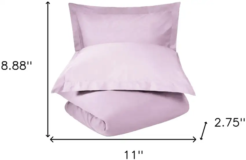 Lilac  100% Cotton 300 Thread Count Washable Duvet Cover Set Photo 6