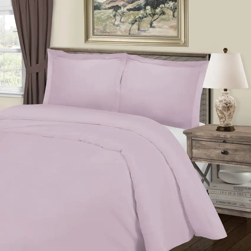 Lilac Queen Cotton Blend Washable Duvet Cover Set Photo 3