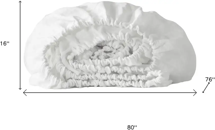 Ivory Linen King Fitted sheet Photo 6