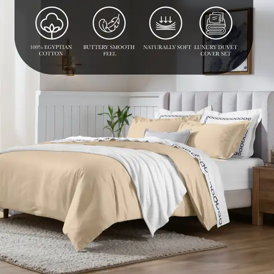 Linen King Cotton Blend Washable Duvet Cover Set Photo 3
