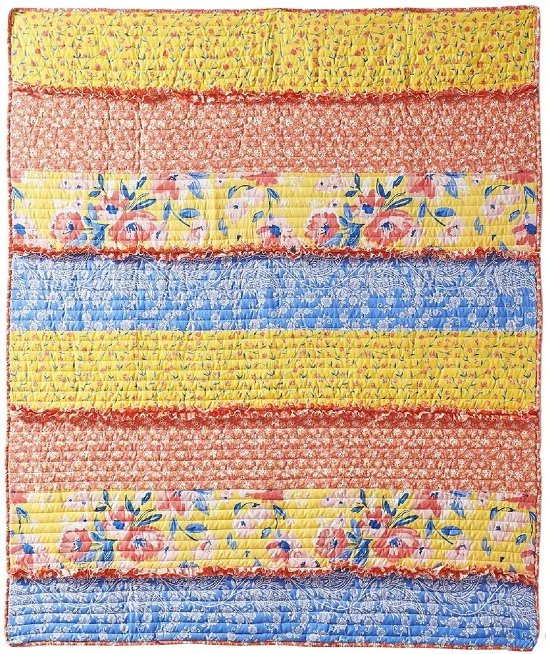Lio 60 x 50 Quilted Ruffled Throw Blanket, Polyester Fill Photo 3