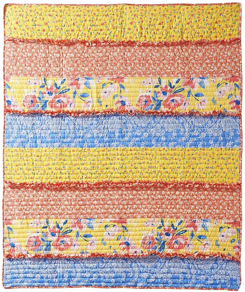 Lio 60 x 50 Quilted Ruffled Throw Blanket, Polyester Fill Photo 3