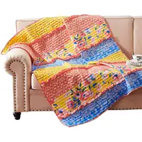 Photo of Lio 60 x 50 Quilted Ruffled Throw Blanket, Polyester Fill