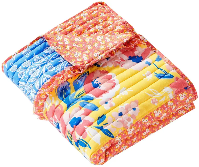 Lio 60 x 50 Quilted Ruffled Throw Blanket, Polyester Fill Photo 2