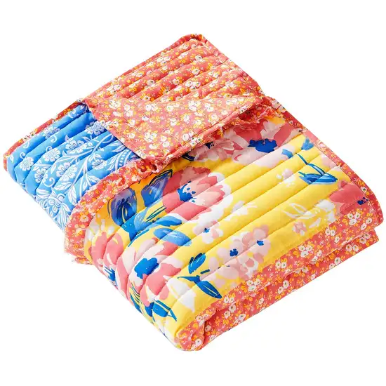 Lio 60 x 50 Quilted Ruffled Throw Blanket, Polyester Fill Photo 2