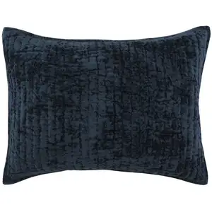 Photo of Lipa 20 x 26 Hand Stitched Standard Pillow Sham, Rayon Velvet, Quilted