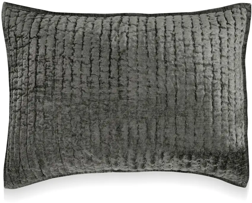 Lipa 20 x 26 Hand Stitched Standard Pillow Sham, Velvet, Quilted Photo 1