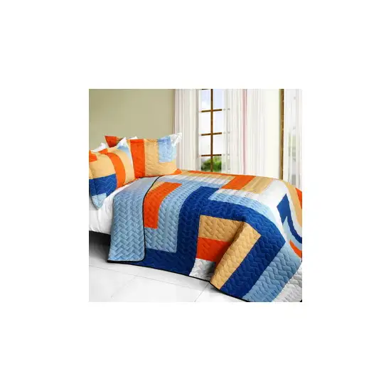 Love Parade -  3PC Vermicelli - Quilted Patchwork Quilt Set (Full/Queen Size) Photo 2