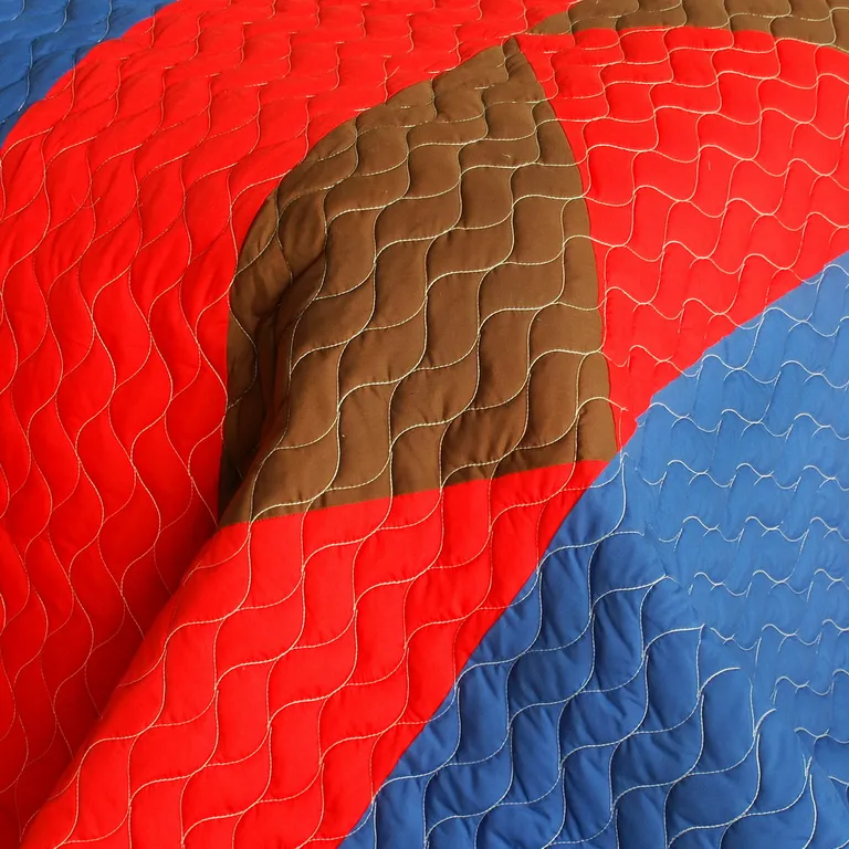 Love Westlife - 3PC Vermicelli-Quilted Patchwork Quilt Set (Full/Queen Size) Photo 4