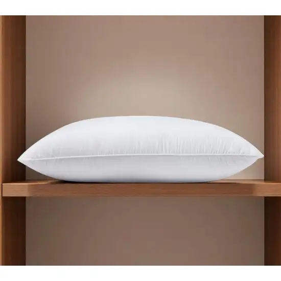 100% Cotton Lux Sateen Down Alternative Medium Hypoallergenic Queen Size Bed Pillow Photo 2