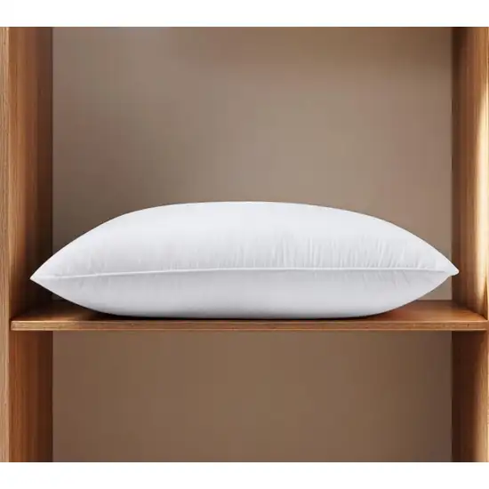 100% Cotton Lux Sateen Down Alternative Medium King Size Bed Pillow Photo 2