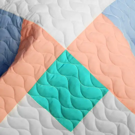 Macaron Relish -  3PC Vermicelli - Quilted Patchwork Quilt Set (Full/Queen Size) Photo 3
