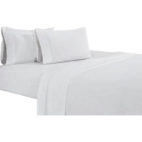 Matt 4 Piece California King Bed Sheet Set, Organic Cotton, Stripes Photo 1