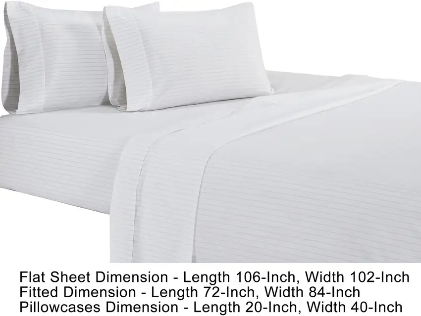 Matt 4 Piece California King Bed Sheet Set, Organic Cotton, Stripes Photo 5