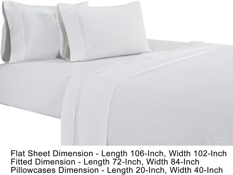 Matt 4 Piece California King Bed Sheet Set, Organic Cotton, Stripes Photo 5