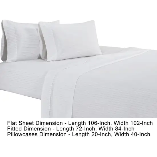 Matt 4 Piece California King Bed Sheet Set, Organic Cotton, Stripes Photo 5