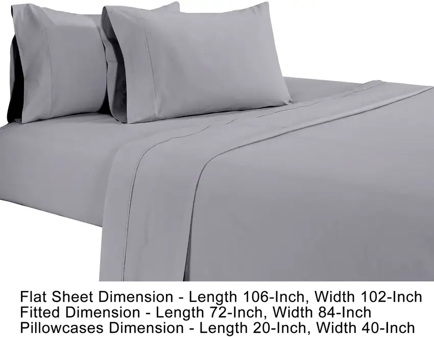 Matt 4 Piece California King Bed Sheet Set, Soft Organic Cotton Photo 5