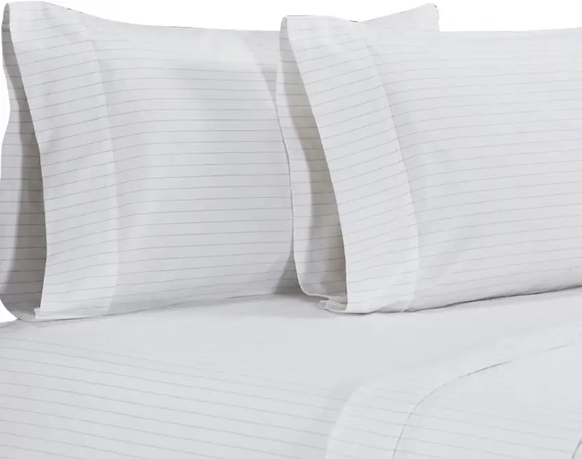 Matt 4 Piece Full Bed Sheet Set, Soft Organic Cotton, Stripes Photo 2