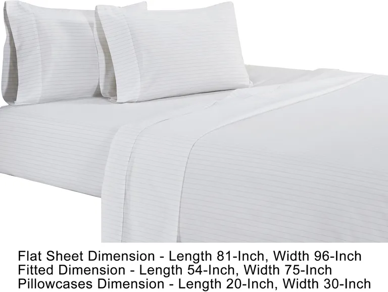Matt 4 Piece Full Bed Sheet Set, Soft Organic Cotton, Stripes Photo 5