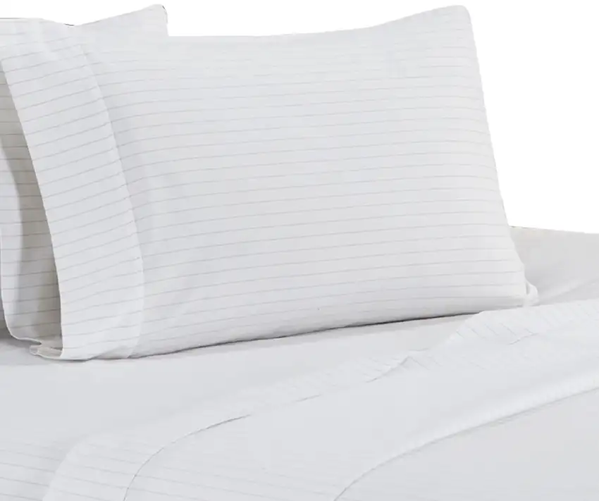 Matt 4 Piece Full Bed Sheet Set, Soft Organic Cotton, Stripes Photo 3