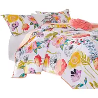 Photo of Mavi 5 Piece Reversible Full Quilt Set, Spring Floral Print